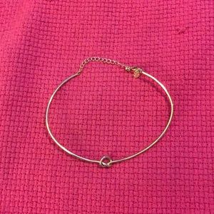 LOFT silver choker necklace with love knot